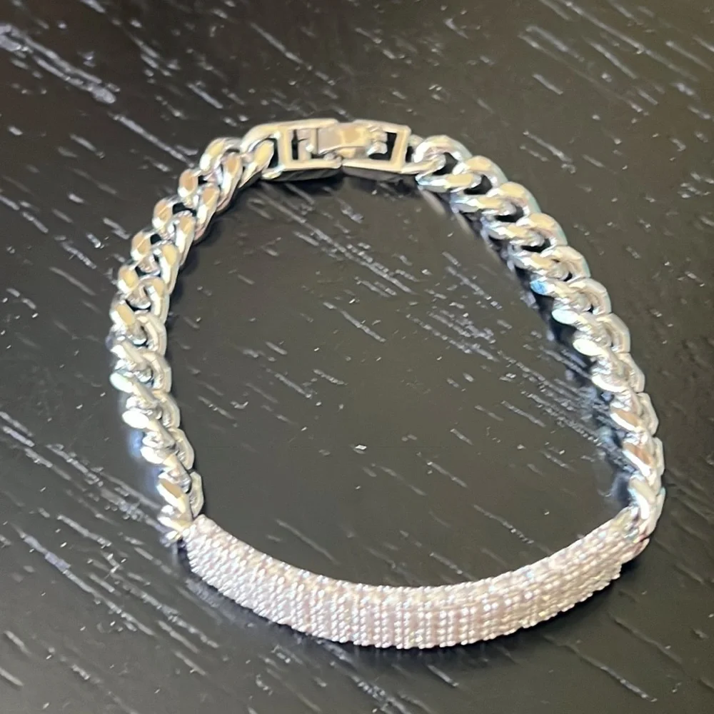 Rhinestone and chain bracelet-NEW